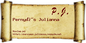 Pernyés Julianna névjegykártya
